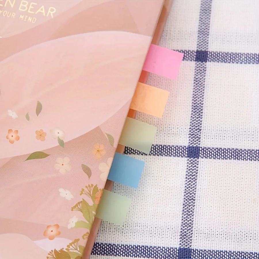 100 Sheets of Waterproof Colored Transparent Sticky Notes , Mini Self-Adhesive Post-it Pads For Planner Home & Office School