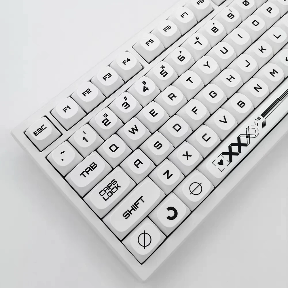 Printed Minimalist White Keycaps MA Profile 121 keys Double Shot PBT Key caps For Vgn Rk Ciy Mechanical Keyboard