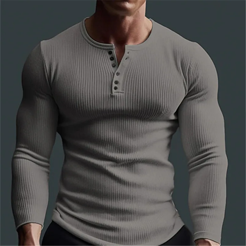 メンズカジュアルワッフルフィットネス Tシャツ長袖無地ファッション V ネック通気性 Tシャツ男性ジョガースポーツカジュアル Tシャツトップス