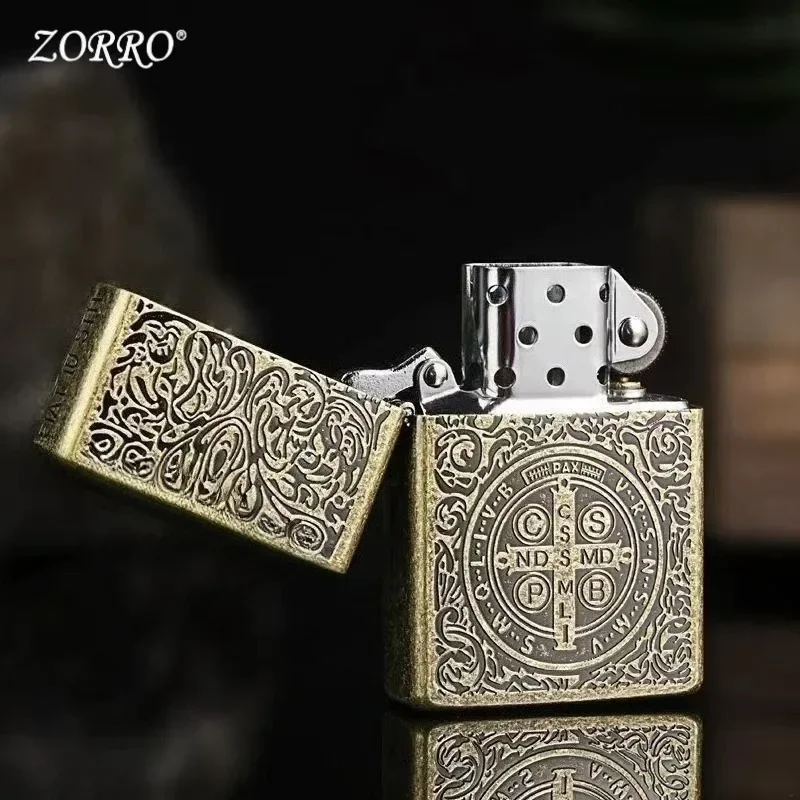 ZORRO ولاعة كيروسين معدنية كبيرة الحجم من قسطنطين هدية درع ثقيل إبداعية