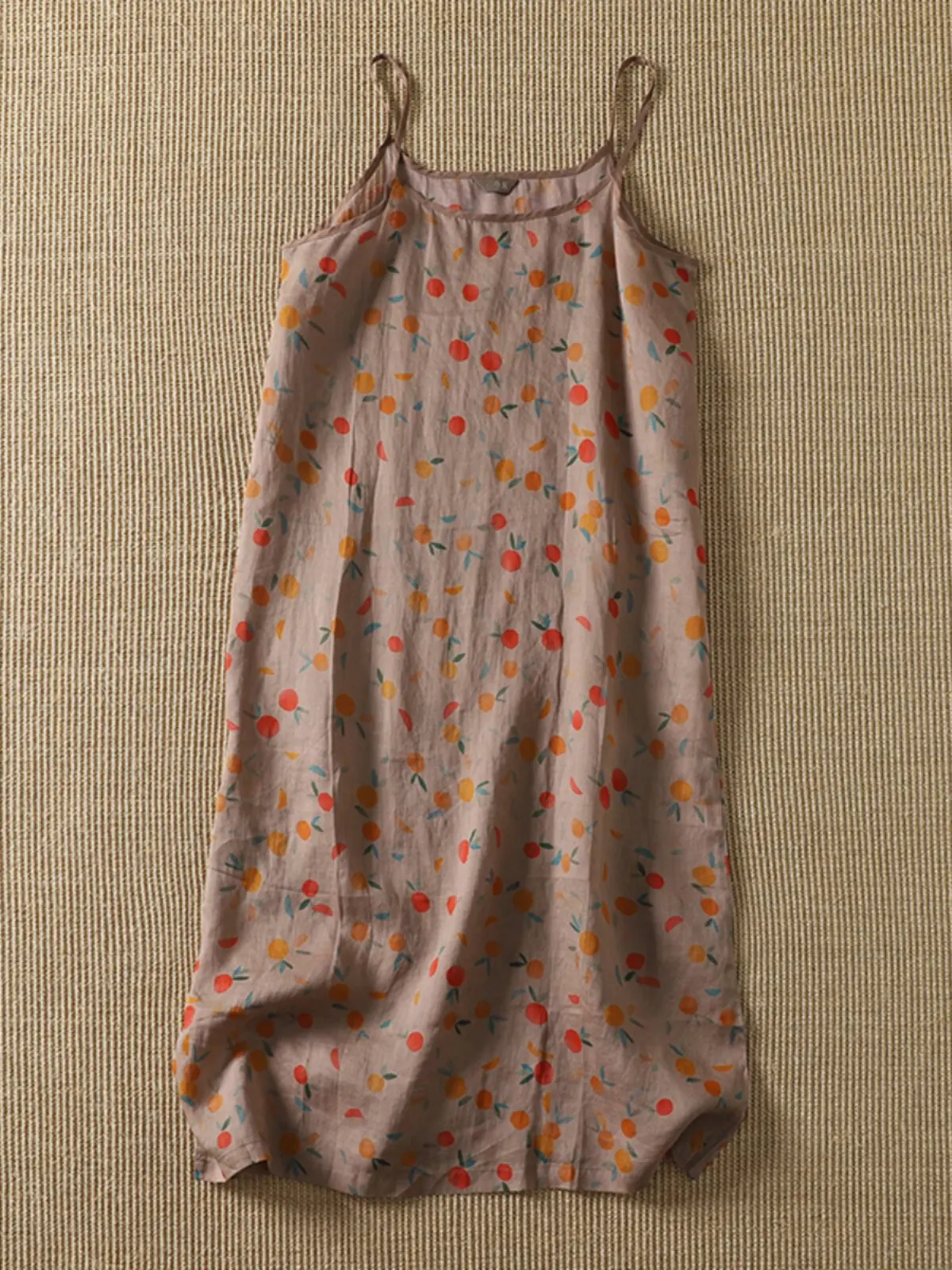 

High-End Thin Casual Floral Print Dress round Neck Artistic Worn-In Medium-Length One-Piece Skirt Lightweight Summer Dress