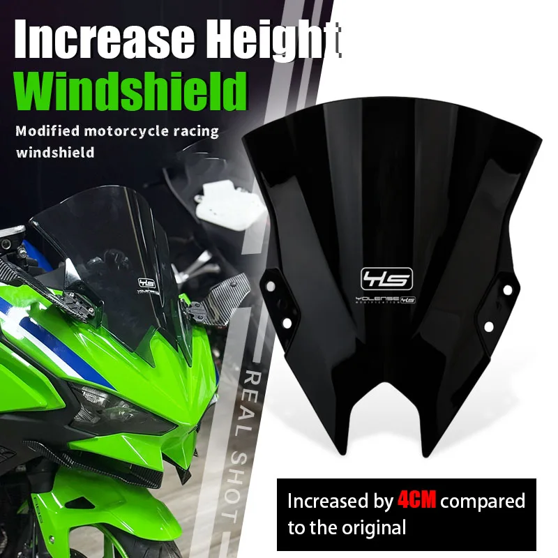 

NEW Motorcycle Raise Screen Windshield Fairing Windscreen Baffle Wind Deflectors For NINJA500 For NINJA 500 SE 2024 2025