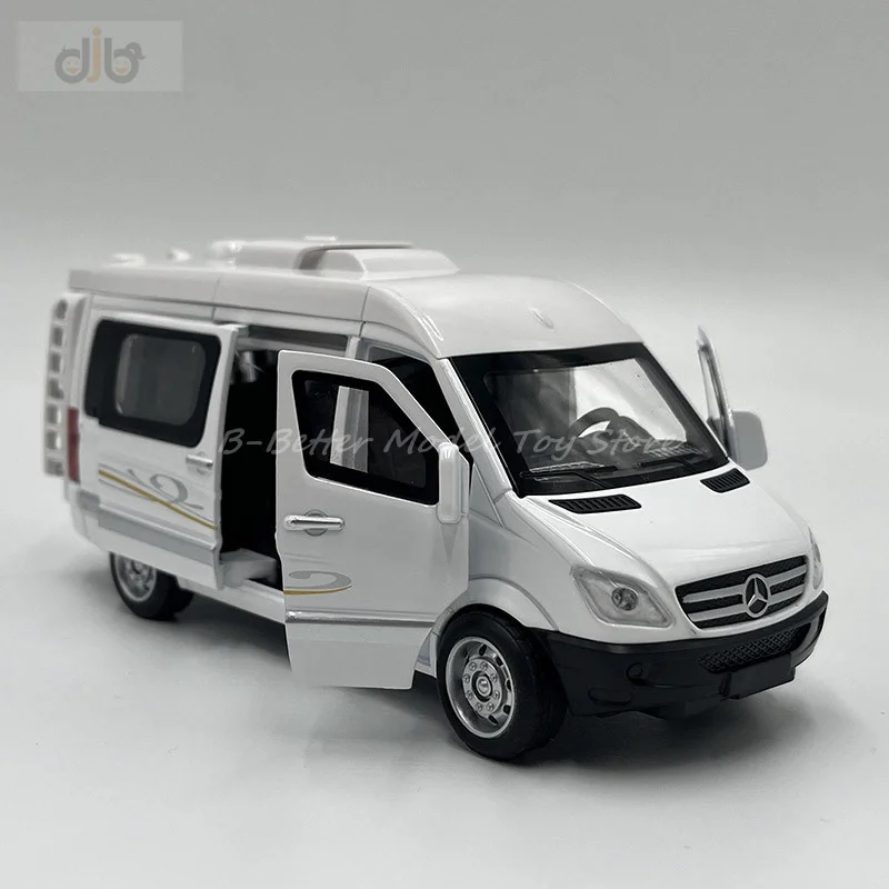 1:38 Diecast Metal Model Toy Sprinter Van Minibus MPV Miniature Replica Pull Back With Sound & Light