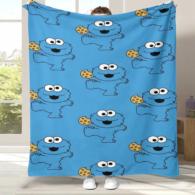 Vintage S-Sesame Street Elmo Cookie Monster Soft Flannel Throw Blanket,Cozy Warm Blanket for Bed,Sofa,Living Room,Picnic,Gift
