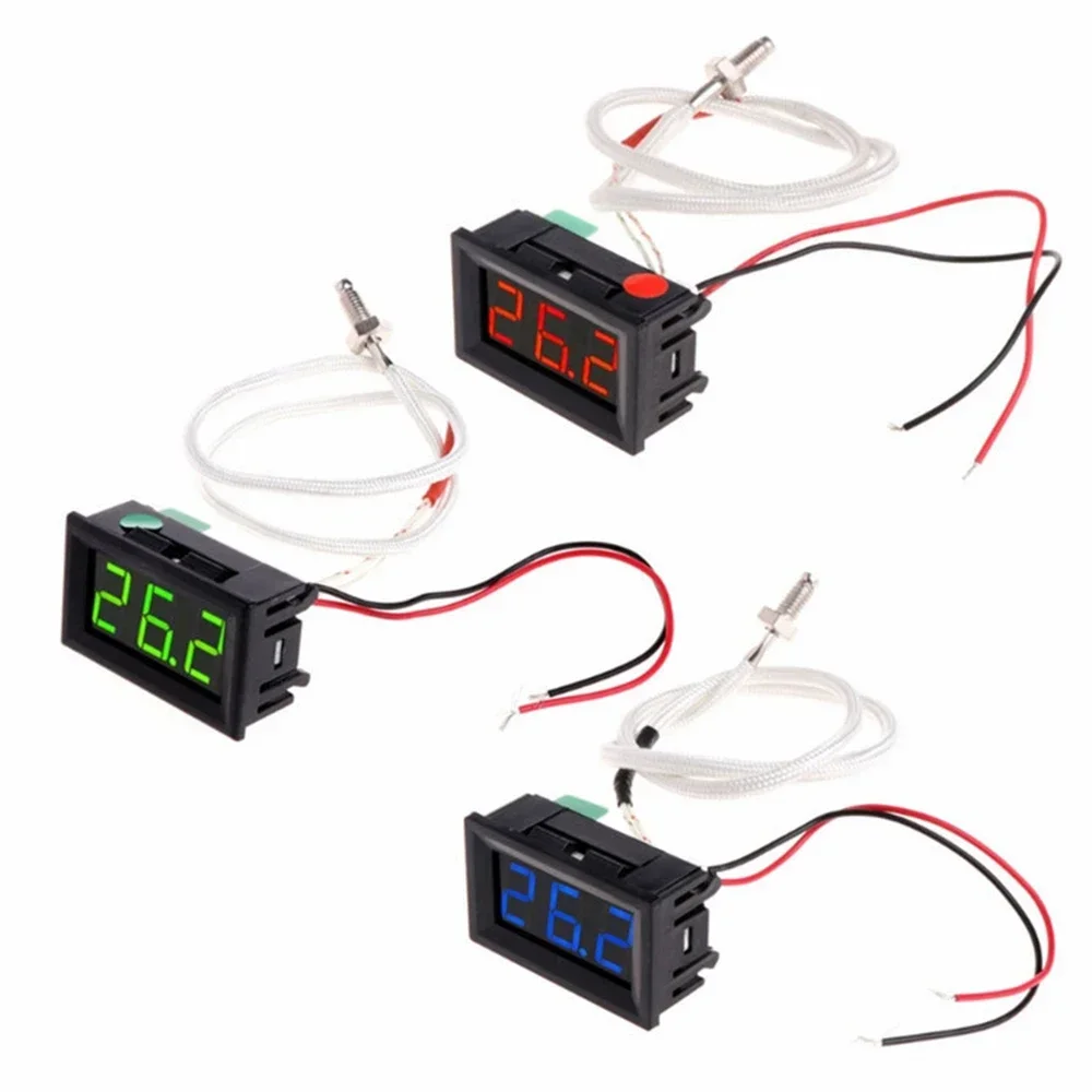 XH-B310 DC Digital Tube LED Display Thermometer 12V Temperature Meter K-type R06 Stick Thermocouple Tester -30~800 Thermograph