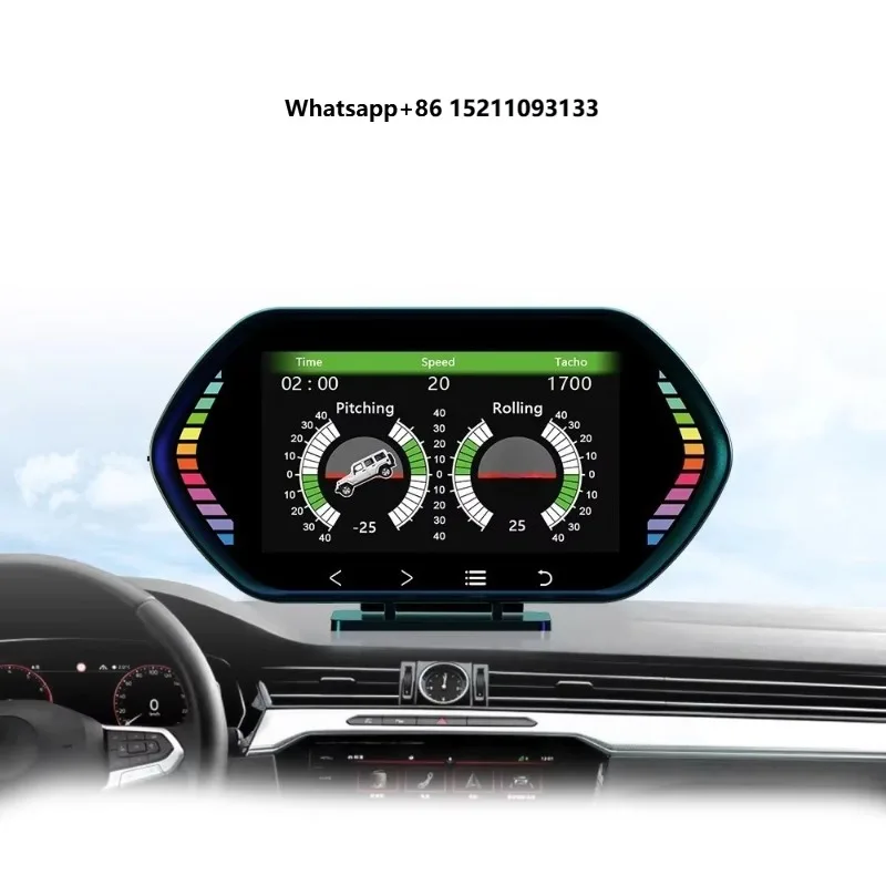 2025 New 6.28 Inch LCD Touch  Gauges F12 GPS Display Head up Display for Cars with Water Temperature Function