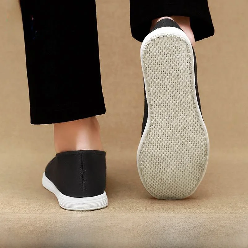

Beijing Old Handmade Men's Cloth Shoes Breathable Multi-Layered Sole Casual Footwear Comfortable Flat Heel round Toe Plain Color