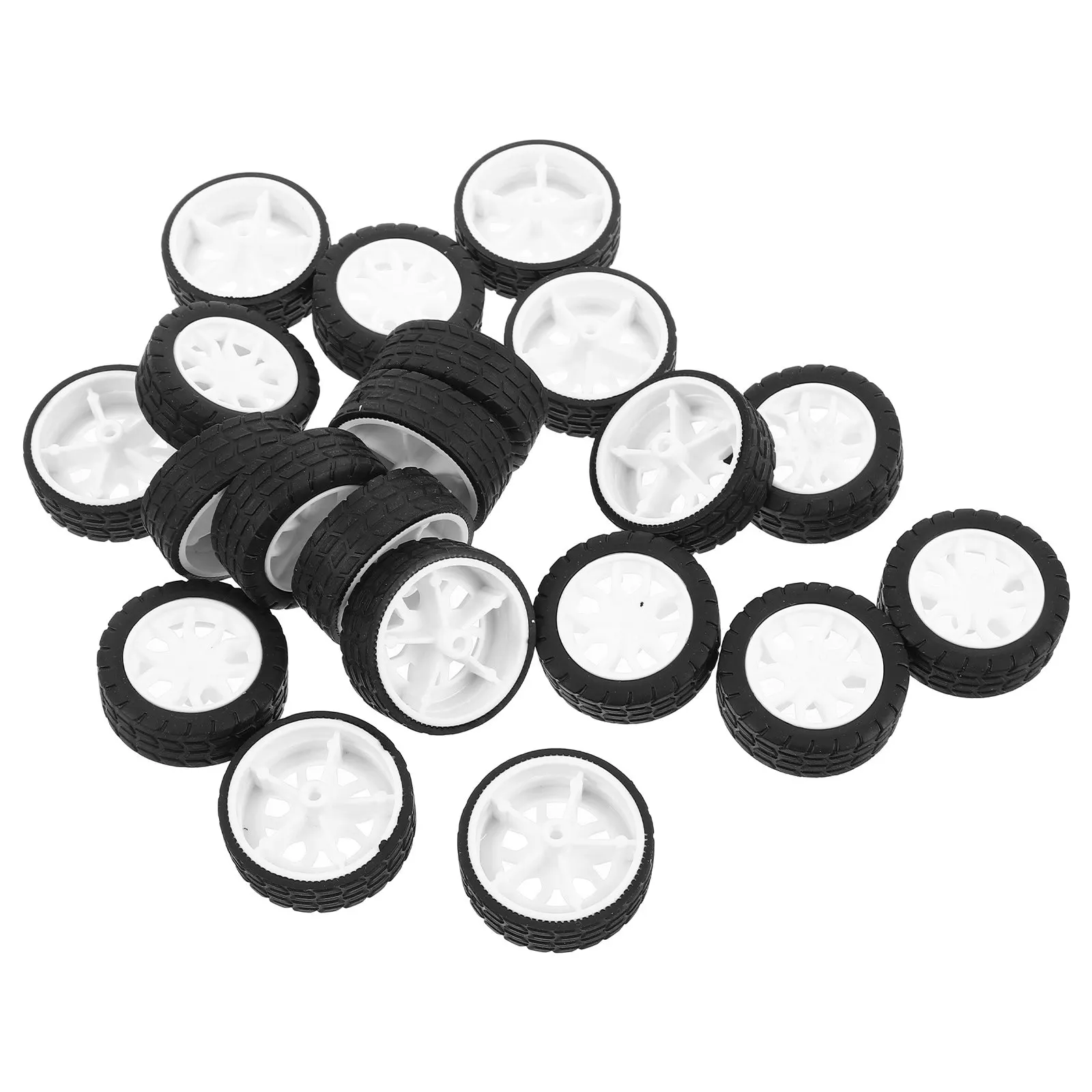 

20Pcs Robot Car Wheels Rubber 30Mm Diameter Smooth Rotation for DIY Science Experiments Kids Assembly Home School