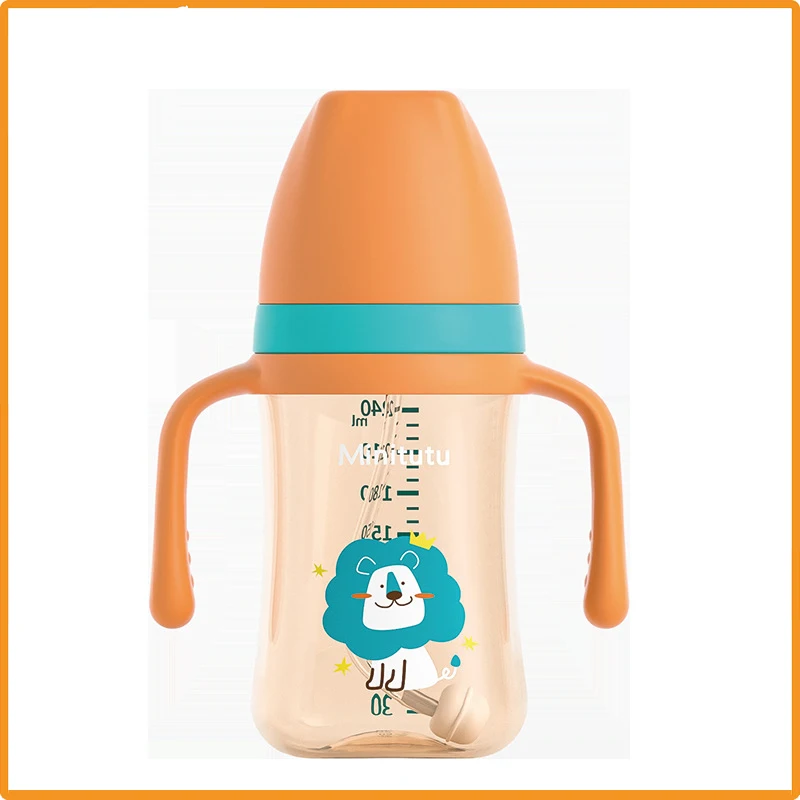 【 Minitutu 】 wide mouth PP milk bottle/one cup for three purposes, straw milk bottle, nipple, suction nozzle, duckbill