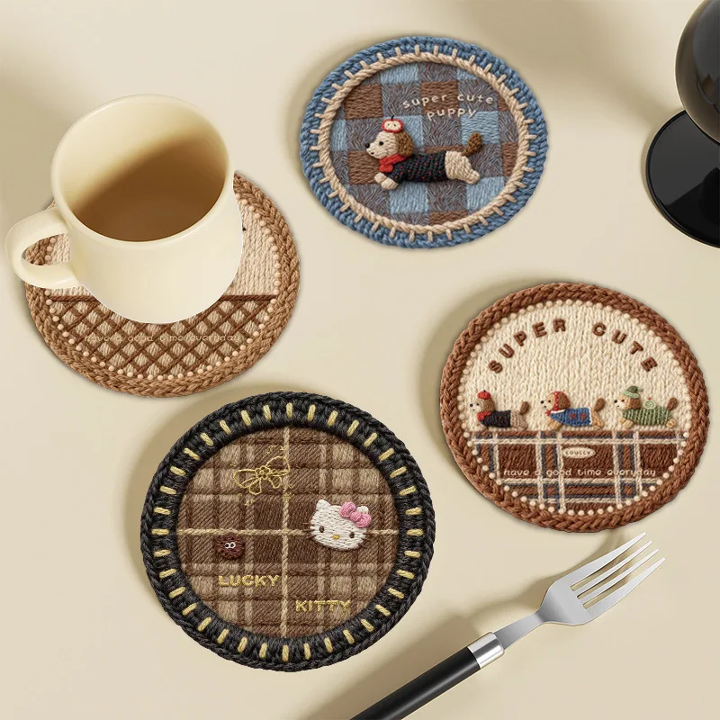 INS-style hand-woven textured three-dimensional heat-insulating coasters, placemats, pot pads and table mats, anti-scalding view 2
