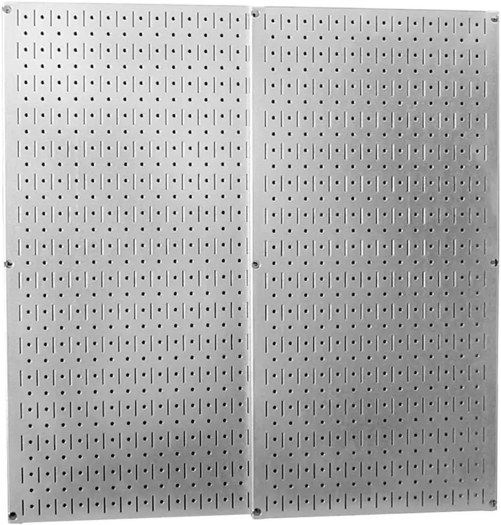 Galvanized Steel Pegboard Pack with Hooks, Wall Mount Organizer for Garage & Workshop Storage
