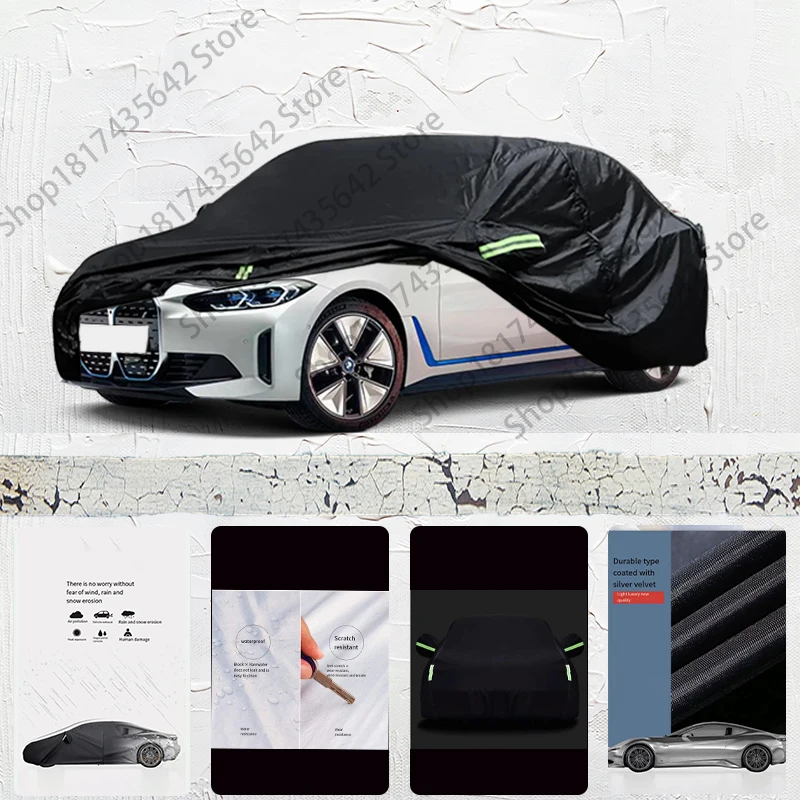 

For BMW I4 Car cover Exterior Car Cover Black Outdoor Protection Full Car Covers Waterproof Sunshade Anti UV Snow Cover