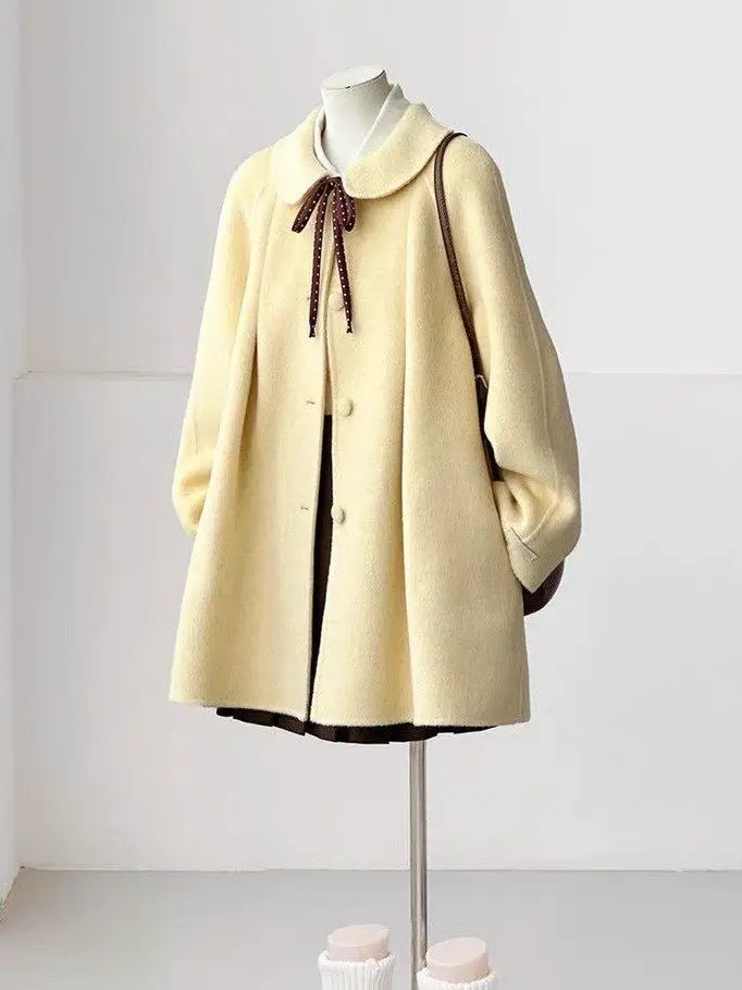 

plus Size 300 Pou Cute Sle Age-Defng Yellow ort Coat Women's Casual Autumn Winter Outerwear Small Stature Women