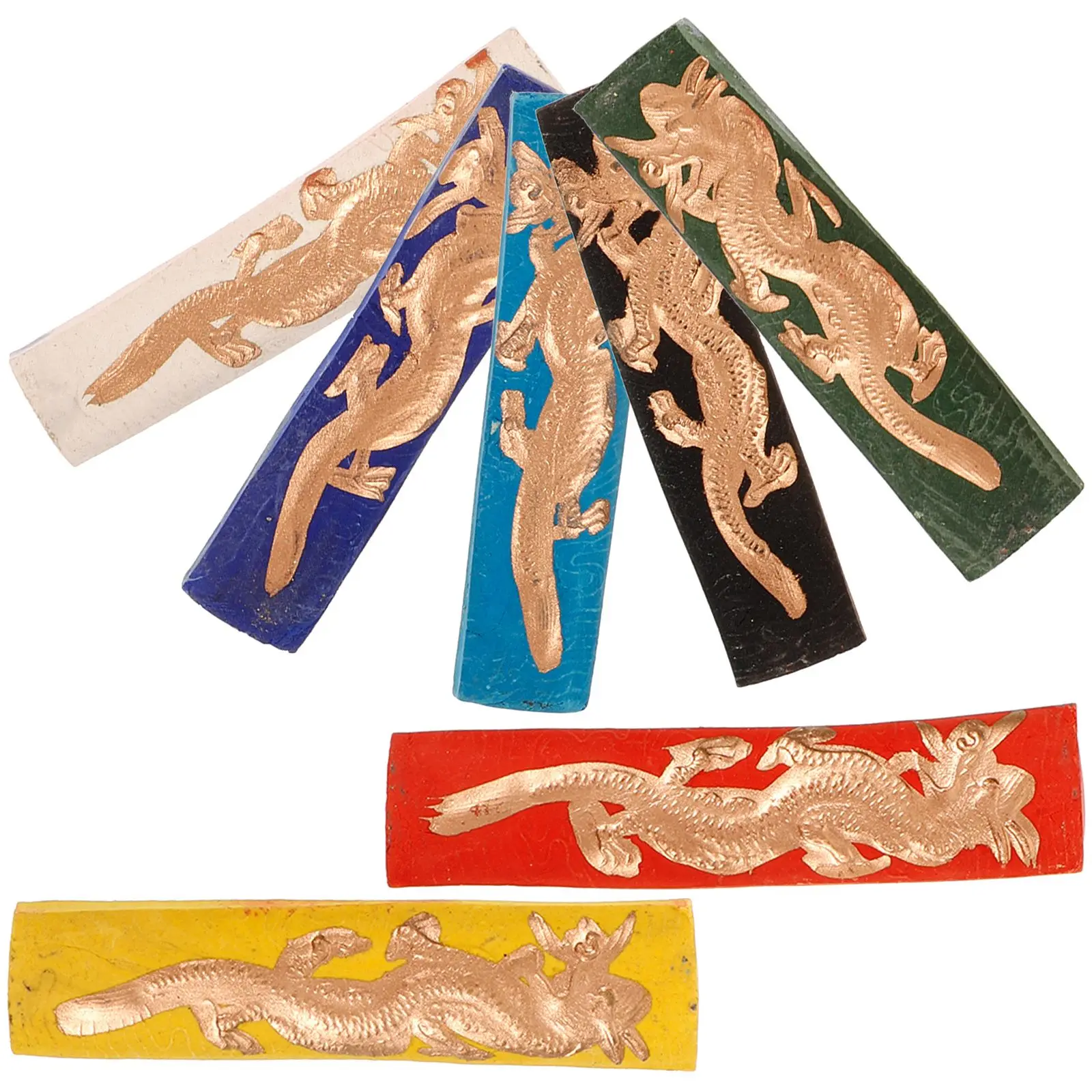 

7 Pcs Colored Strips Traditional Chinese Ink Block for Writing Calligraphy Drawing Grinding Handmade Students Practice