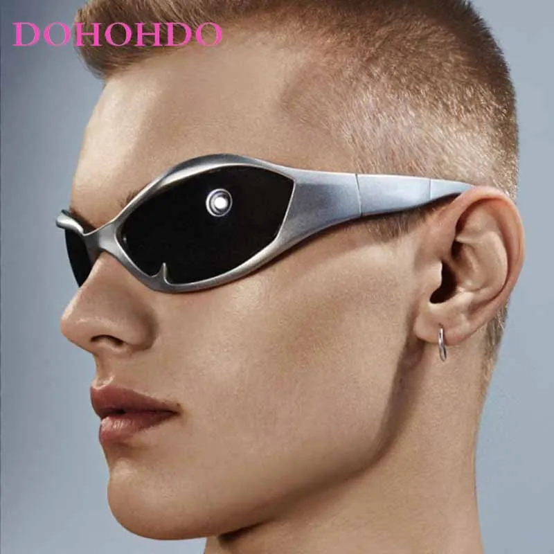 

DOHOHDO Trendy Y2K Cycling Sunglasses Outdoor Sports Shades Millennium Futuristic Sun Glasses Protection Street Shooting Eyewear