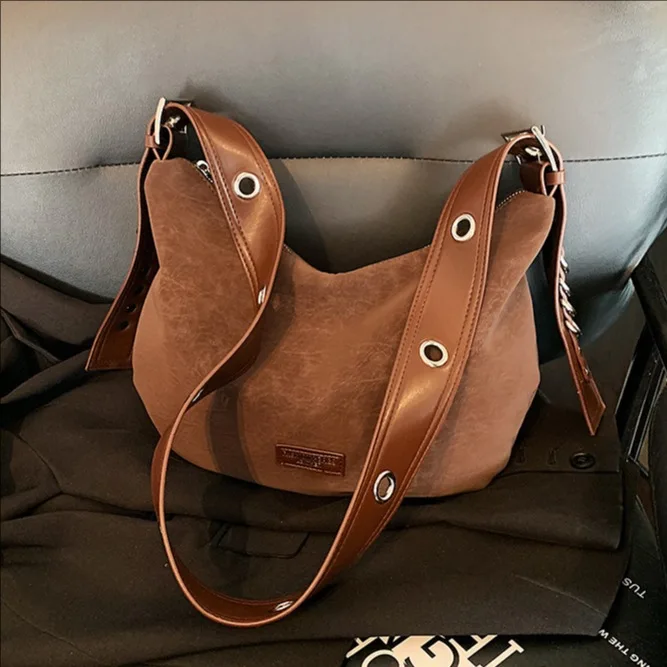 

Большая сумка во французском винтажном стиле, осень 2023, новая дизайнерская роскошная сумка для женщин, простая универсальная повседневная сумка через плечо