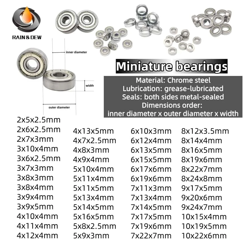 10PCS Bearings 2Mm …
