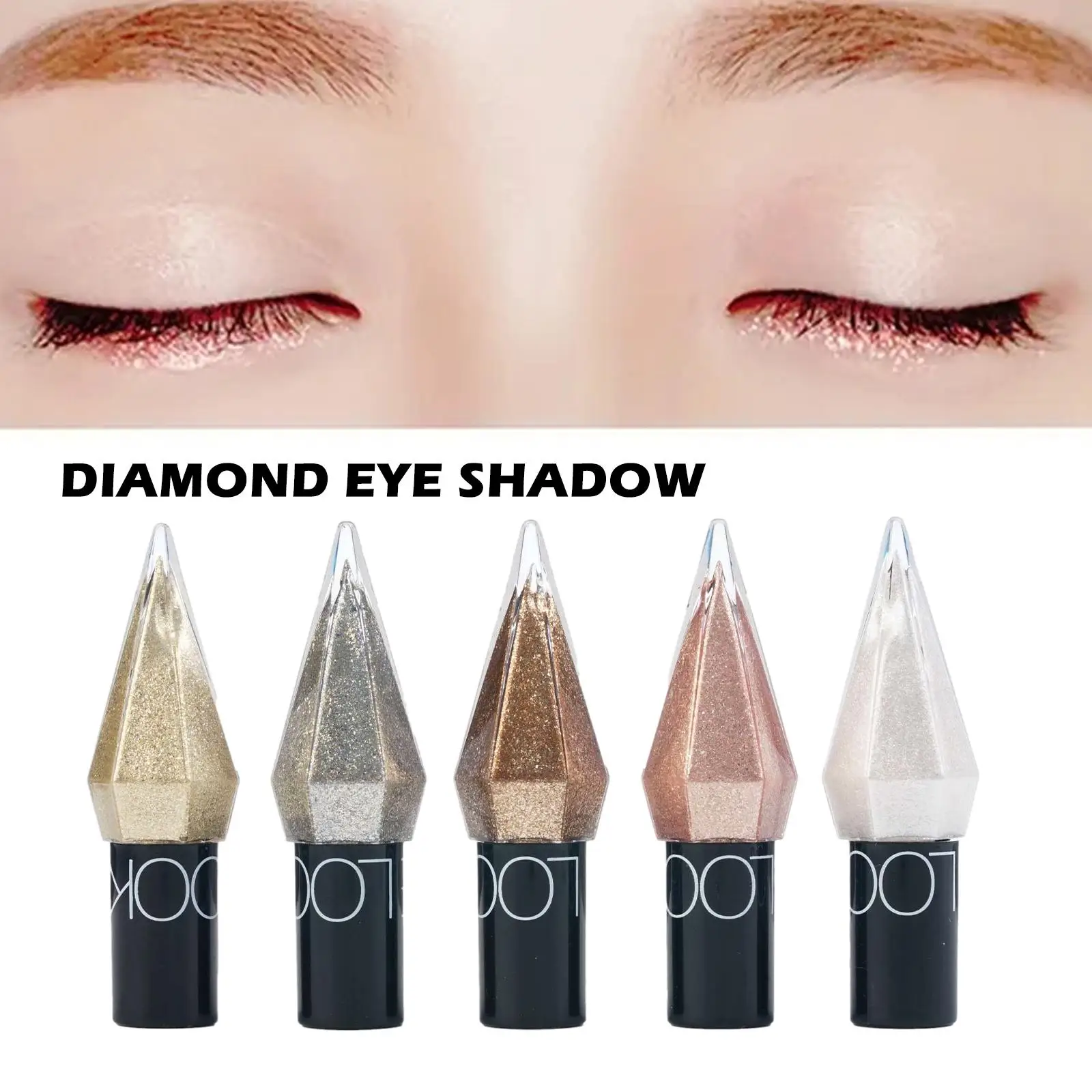 Diamant glänzende Eyeliner Lidschatten wasserdichte Glitzer Pinsel Pailletten und glänzen feine Eyeliner Eyeliner Mini C6Q5