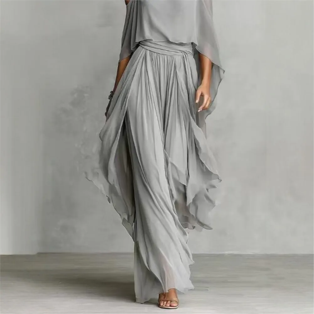 New Elegant Off Shoulder Sling Tops Long Pant Set Summer Women Casual Hollow Sleeve Solid 2Pc Suits Fashion Draped Party Suits
