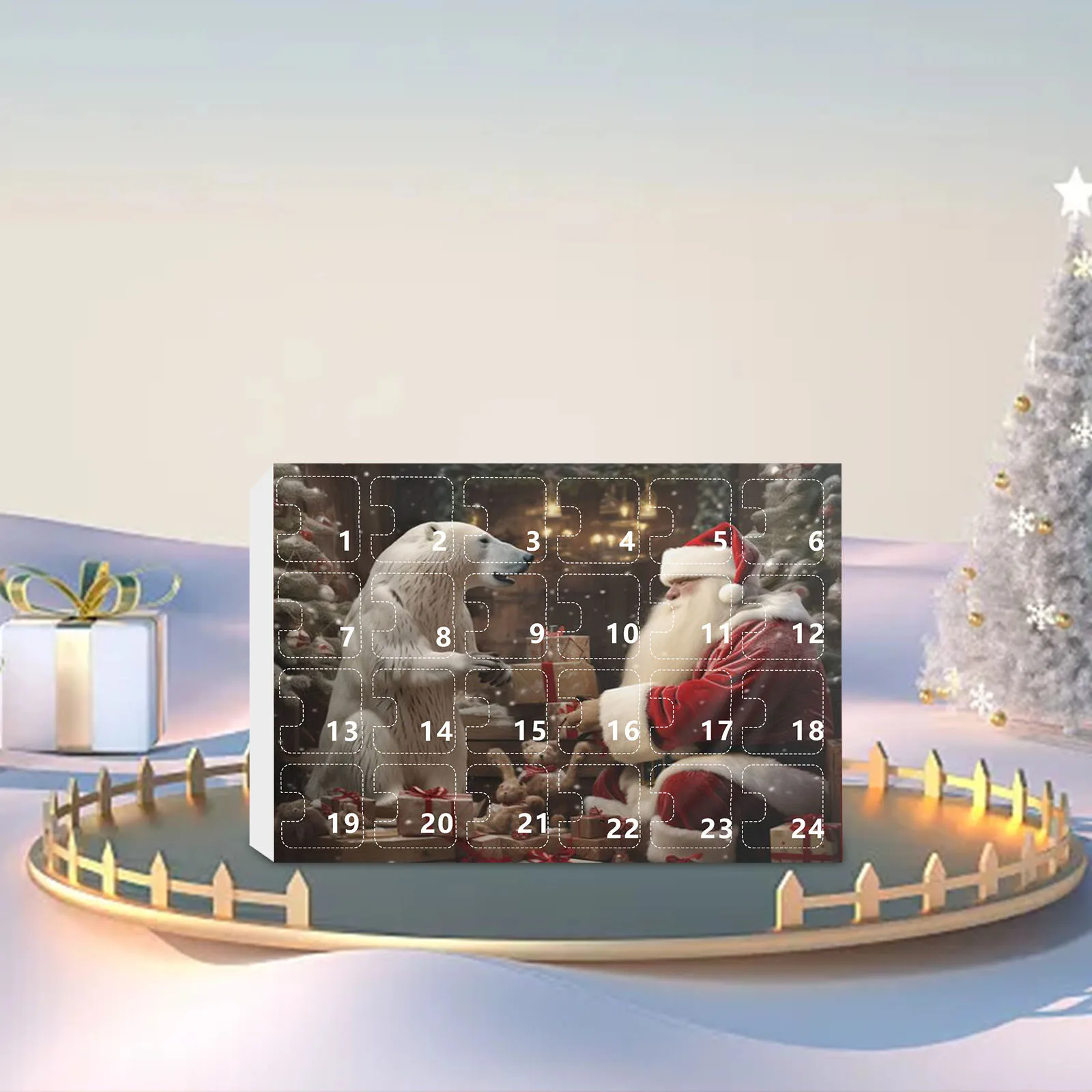 Minuterie de cuisine à l'ancienne, arbre de noël, pendentif ours polaire, calendrier de l'avent 2024, compte à rebours de noël 24 jours, minuterie de 29 secondes