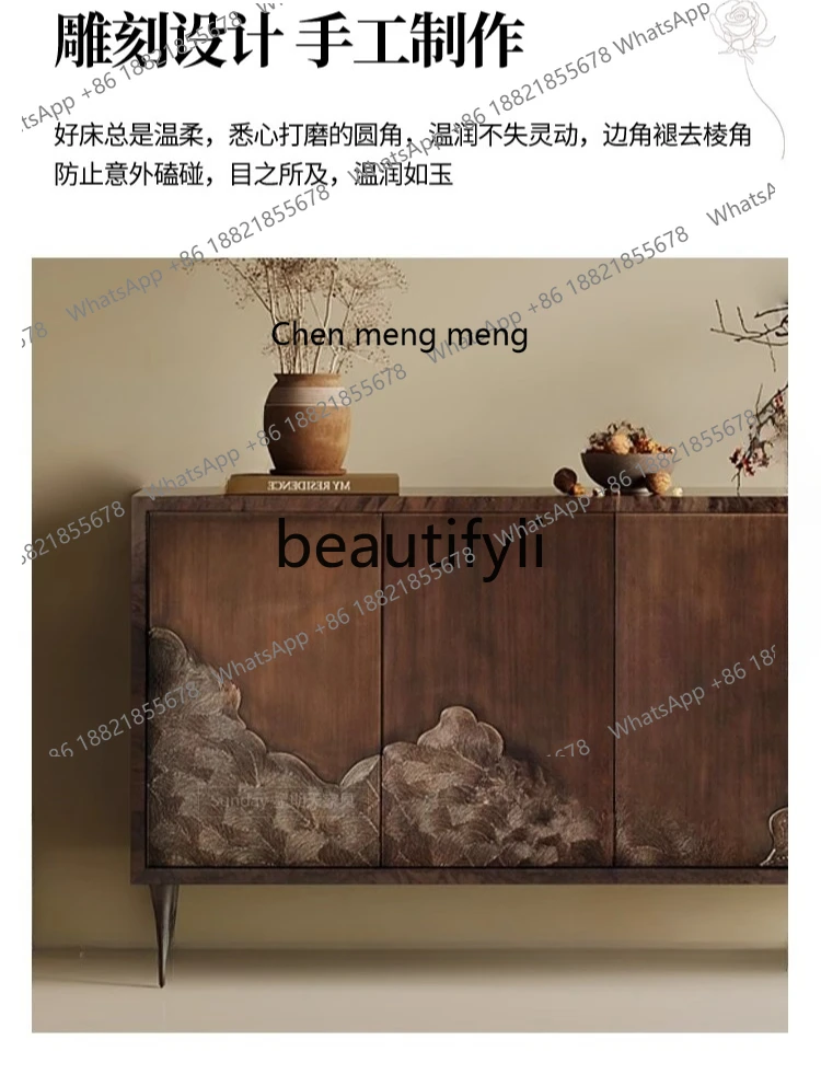 New Chinese classical chest, living room storage, dining side cabinet, bedroom locker can be customized, furniture