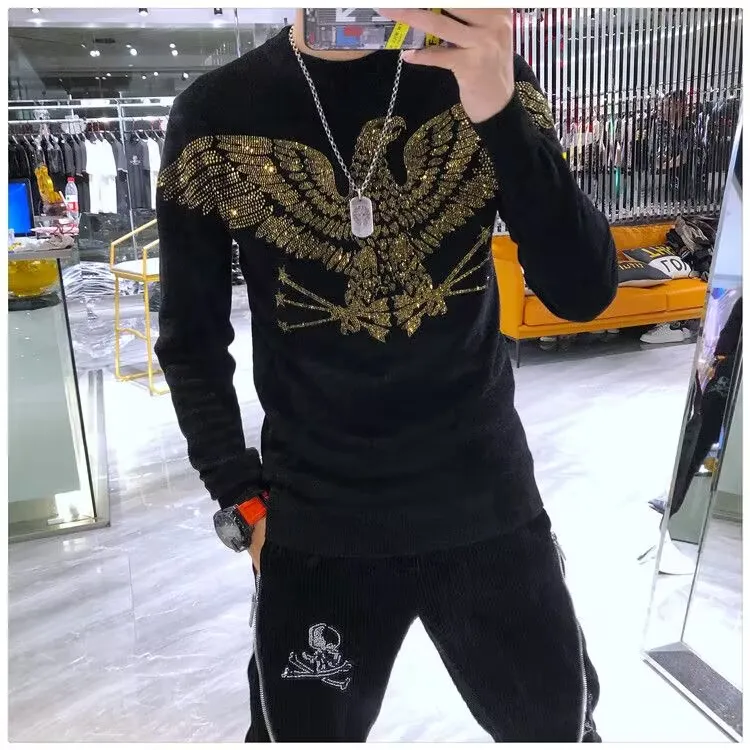 Designer Rhinestone quality sweaters Men Summer Pullovers Hip Hop brand designer drop shipping