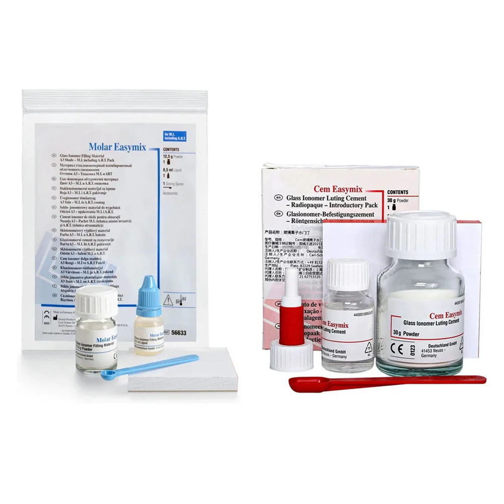 Original Dental Glass Ionomer Luting Cement Easymix 4 Models Resin Modified Bond Glue Clicker Teeth Restoration Filling Material