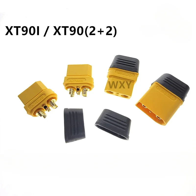 

XT90I XT90 (2+2) Male Female Gold Plated Banana Plug Lithium Battery Socket Dual signal pin aircraft model connector Connector