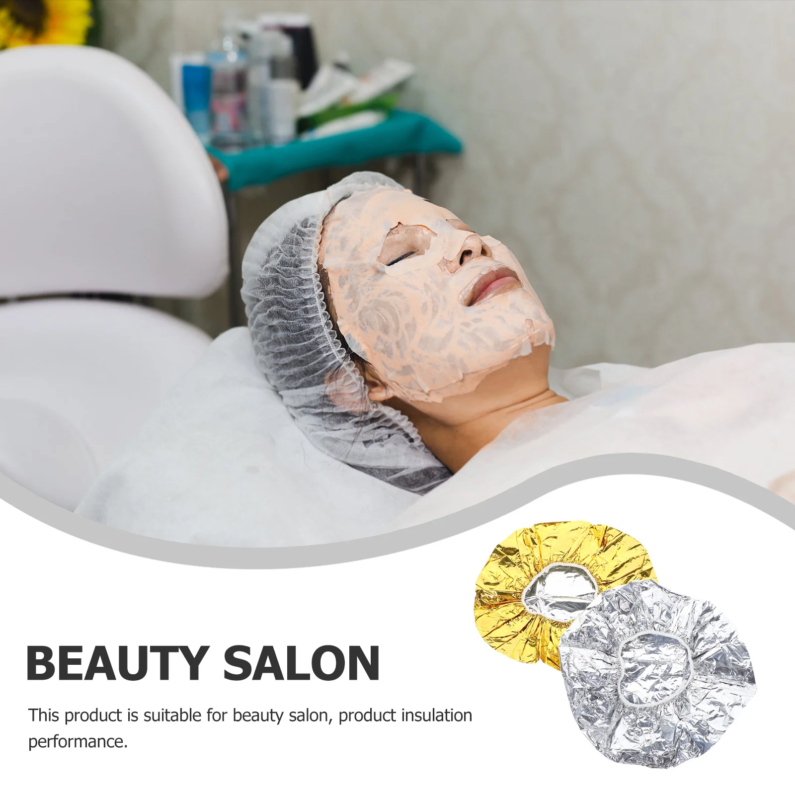 6pcs Heat Insulation Cap Aluminum Foil Hairdressing Cap For Women Dustproof Shower Salon Use Golden Silver Each