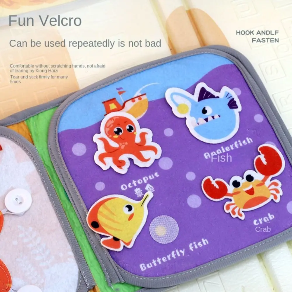 Felt Cloth Puzzle Felt Book 3D Stereoscopic Montessori Felt Cloth Book Learning Cartoon Early Learning Educational Book