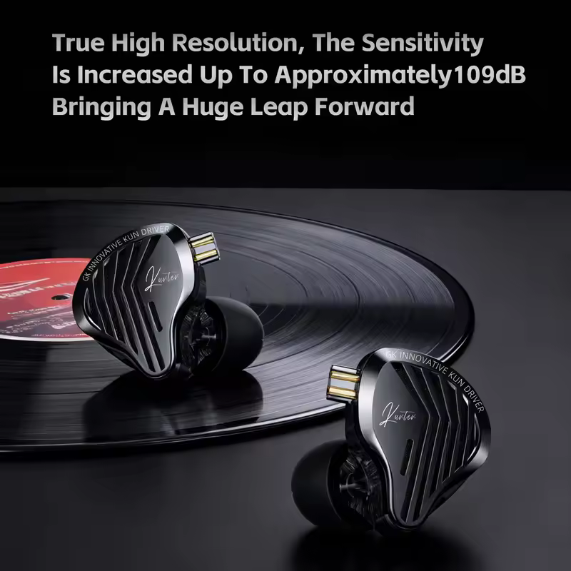 GK KUNTEN Dynamic Drive Headphones HIFI Heavy Bass Earbuds Sports Metal Headphones Detachable Headphones 2PIN KZ Zenith EDX - Image 2