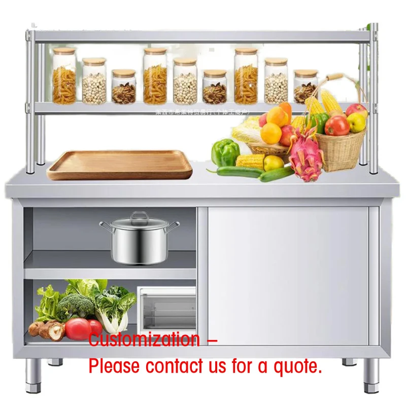 custom.Victory 2-Tier Stainless Steel Sliding Door Table with Factory Price Hotel & Restaurant Supplies