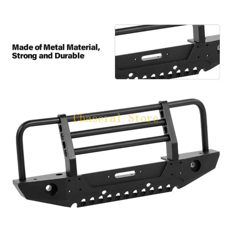 E7CE Металлический передний задний бампер с хвостовым крюком для прицепа, набор из 4 светодиодных фонарей для гусеничного с 1/10