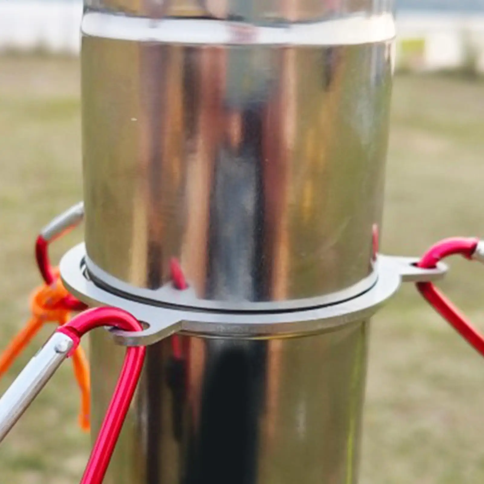 Stainless Steel Chimney Windproof Ring For Camping Wood Stove Chimney Stove Pipe Wind Rope Ring Flue Liner Bracket Accessories