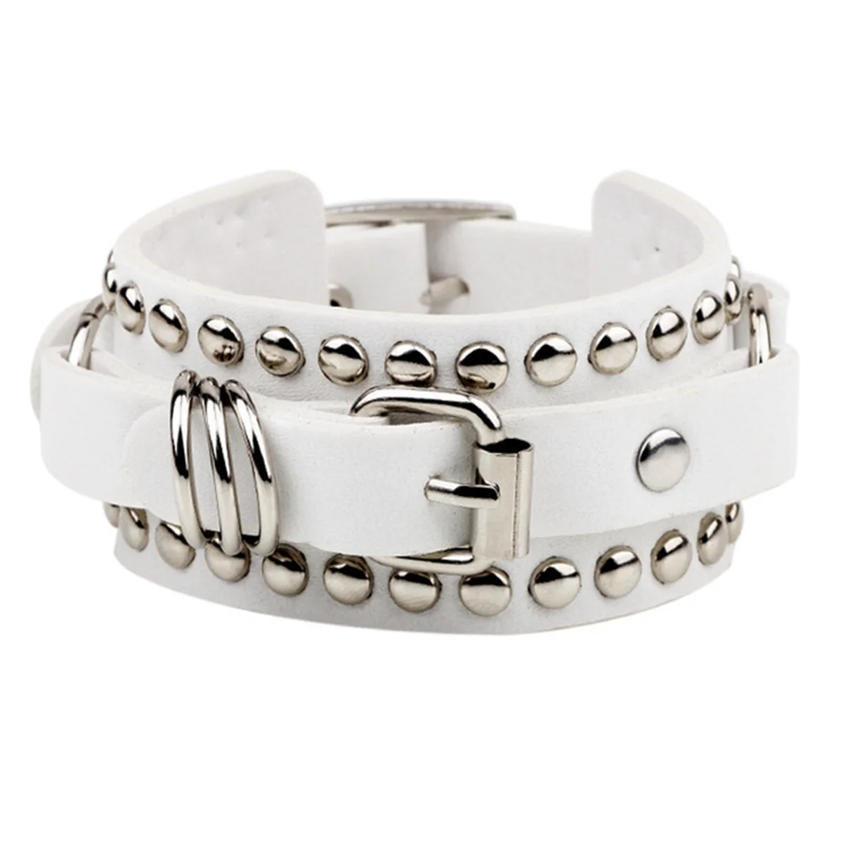 

CXZD-Unisex Punk Rocker Bracelet Gothic Leather Cuff for Cosplay Fashion-A