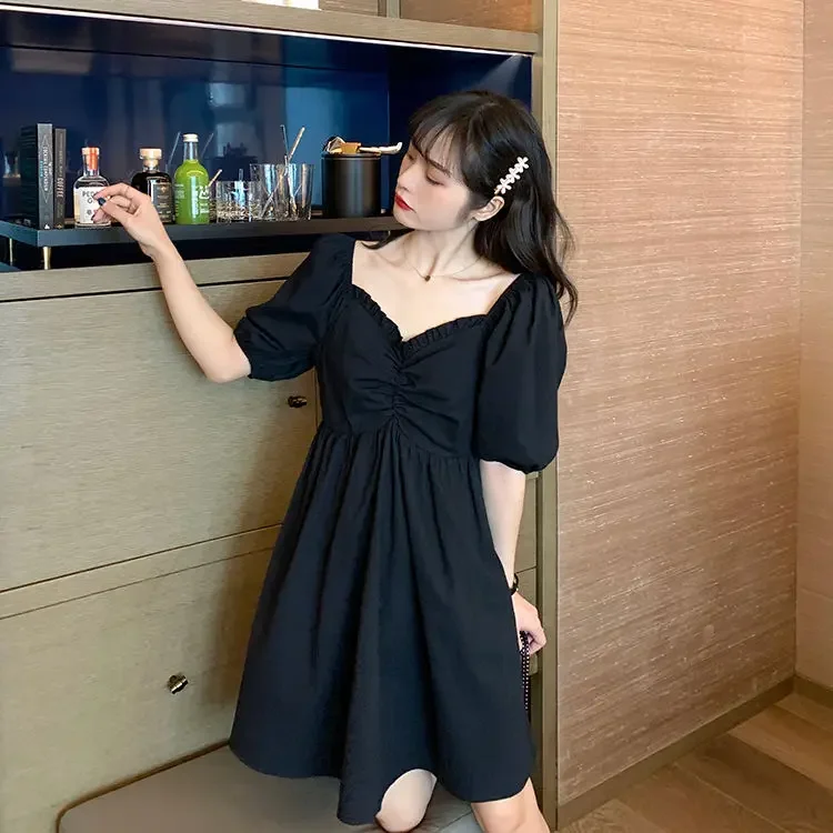 Black Female Dresses 2024 Kawaii Clothing Cute Midi Purple Women's Dress Fairy Korean Style Promotion Sale Cheap Casual Xxl Hot