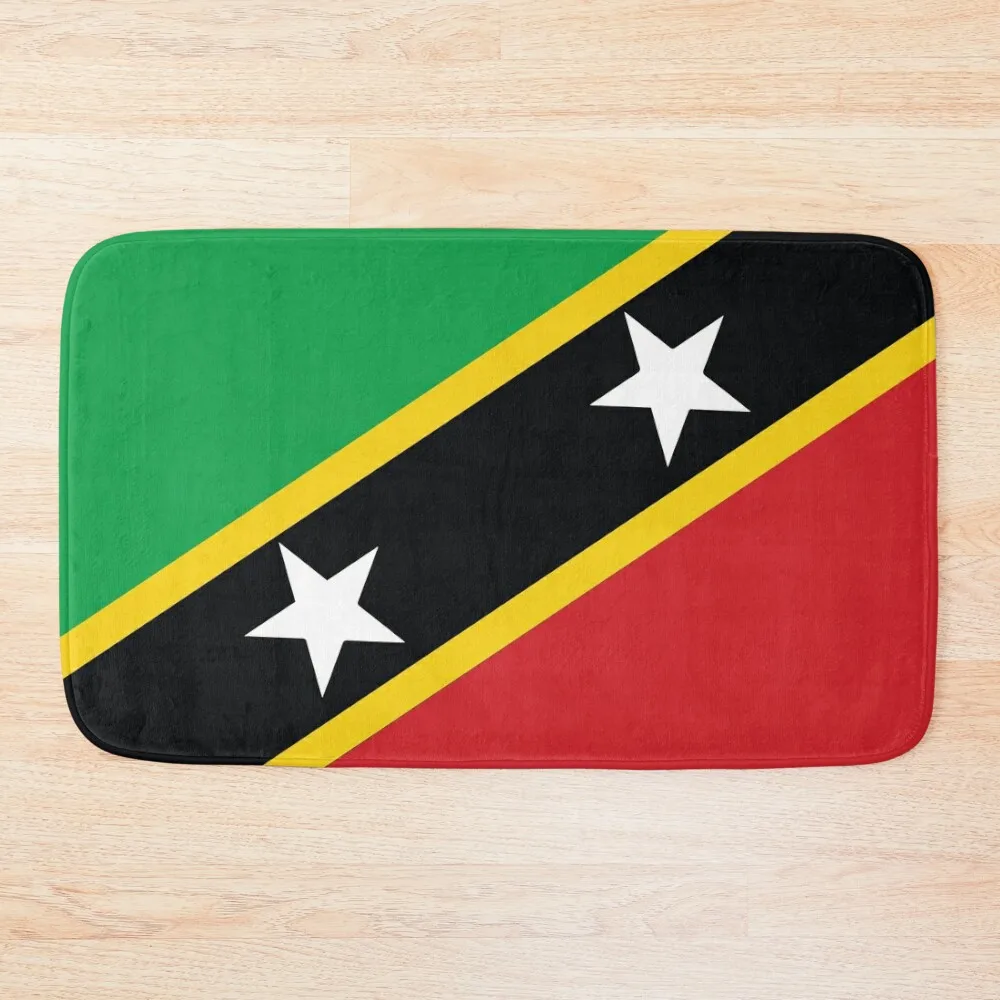 

St Kitts and Nevis National Flag Bath Mat Bathroom Accessories Bathroom Absorbent Quick Dry Carpets For The Bathroom Mat