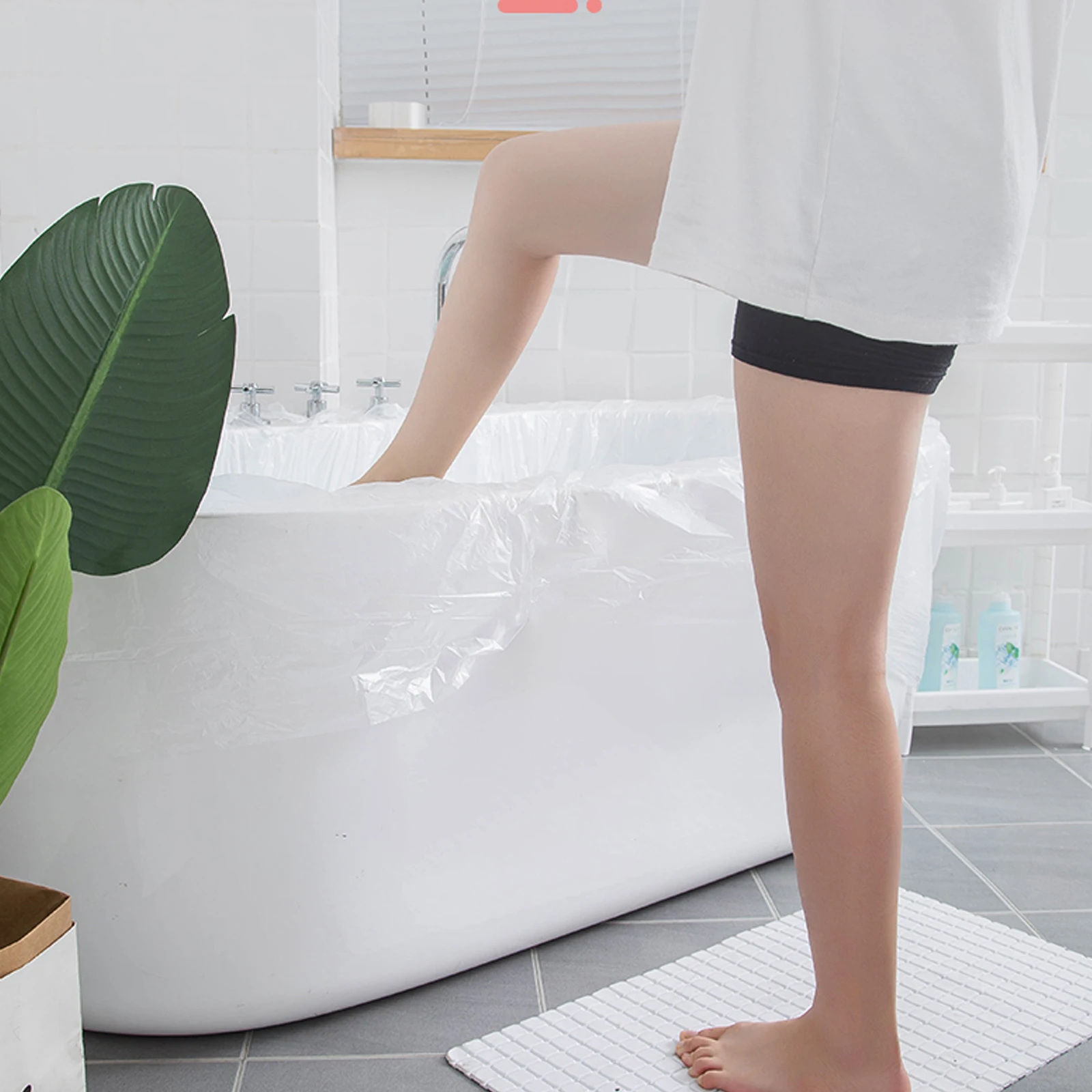 10 قطع من غطاء حوض الاستحمام العملي للاستعمال مرة واحدة، تصميم سميك لصالونات الفنادق المنزلية، ملحقات حقيبة حمام مريحة #6