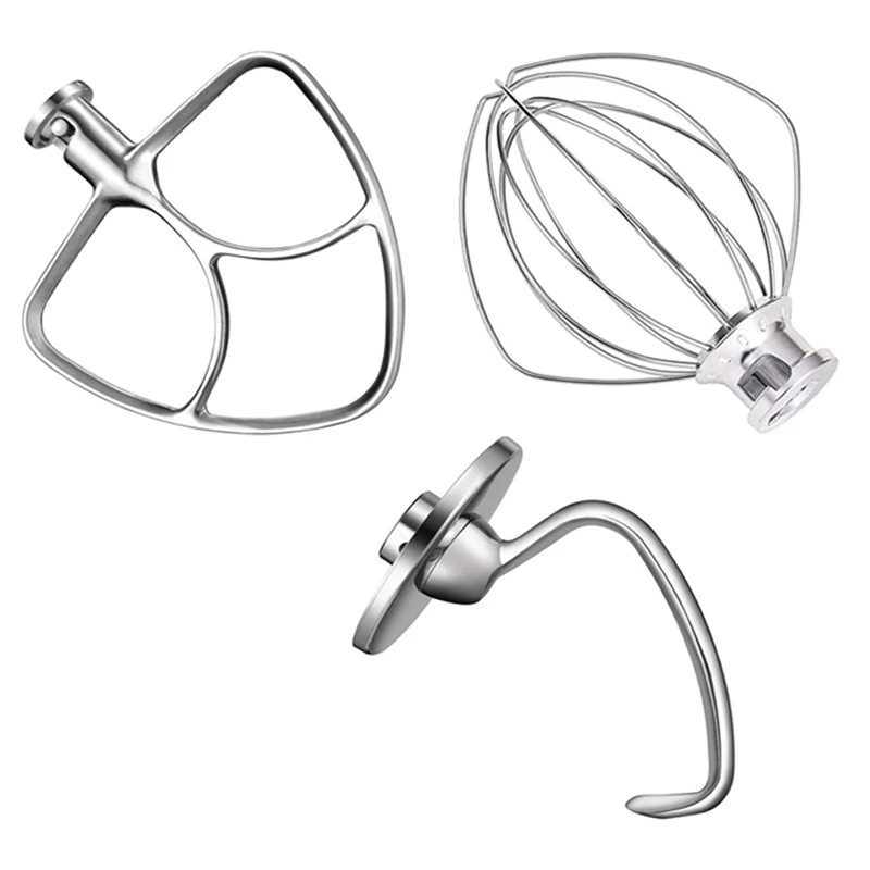 Mixer Aid Attachment for Kitchenaid 5 Quart Stand Mixer K5WW Wire Whip& 5K7SDH Dough Hook&Mixer Aid Paddle