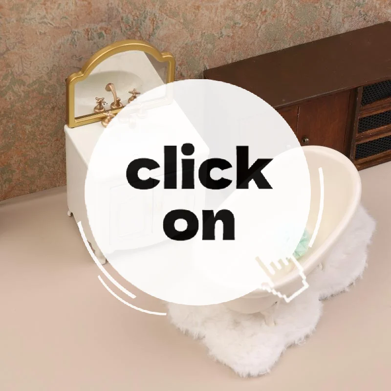 

1/12 Dollhouse Miniature Bathtub Toilet Wash Basin Cabinet Model Funiture Accessories For Doll House Decor Kids Pretend Play Toy