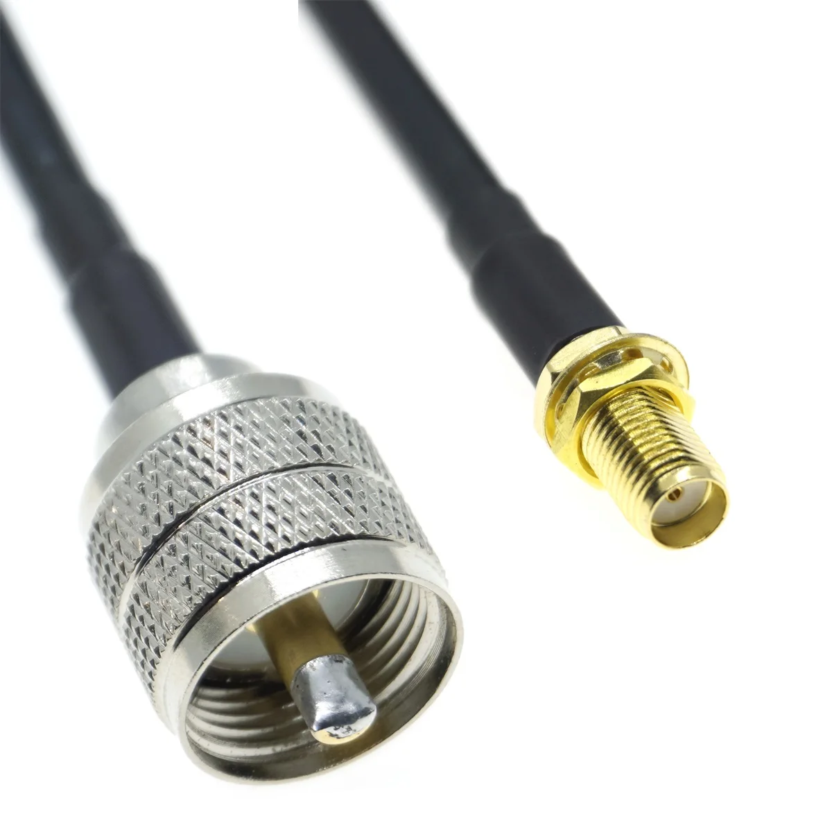 SMA Female to UHF PL259 PL-259 Male Connector RG58 Cable Jack Adapter for Ham Radio 0.15M-3M Brass