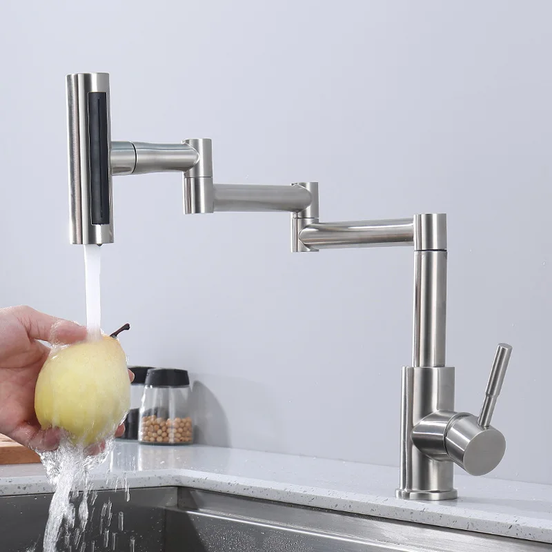 Modern, folding, kitchen, faucet, single hole, hot and cold, balcony, universal, vegetable basin
