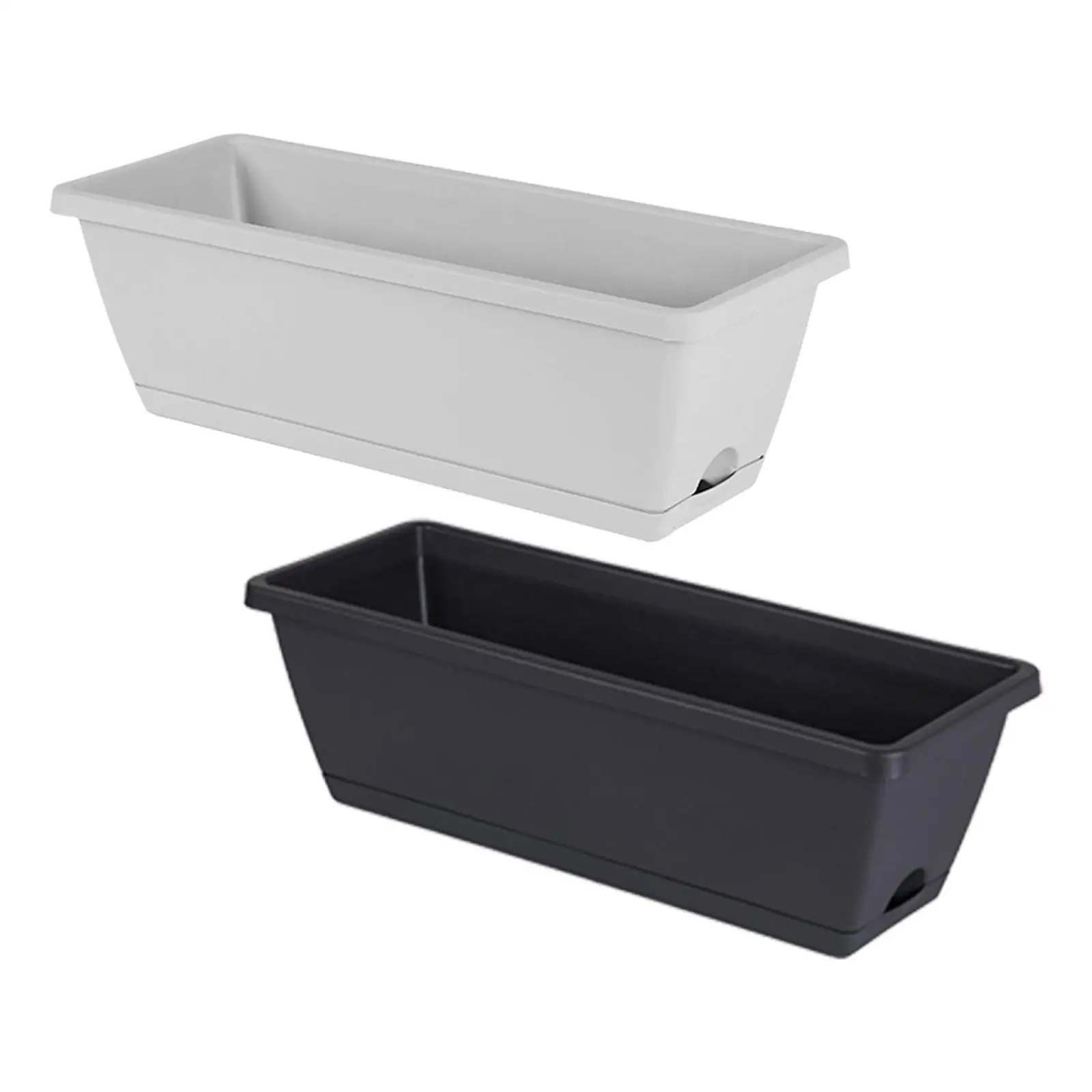 4 Pieces Window Box Planter Rectangular Pots Container Garden Flower Plant Pot for Home Decor Porch Patio Windowsill Yard