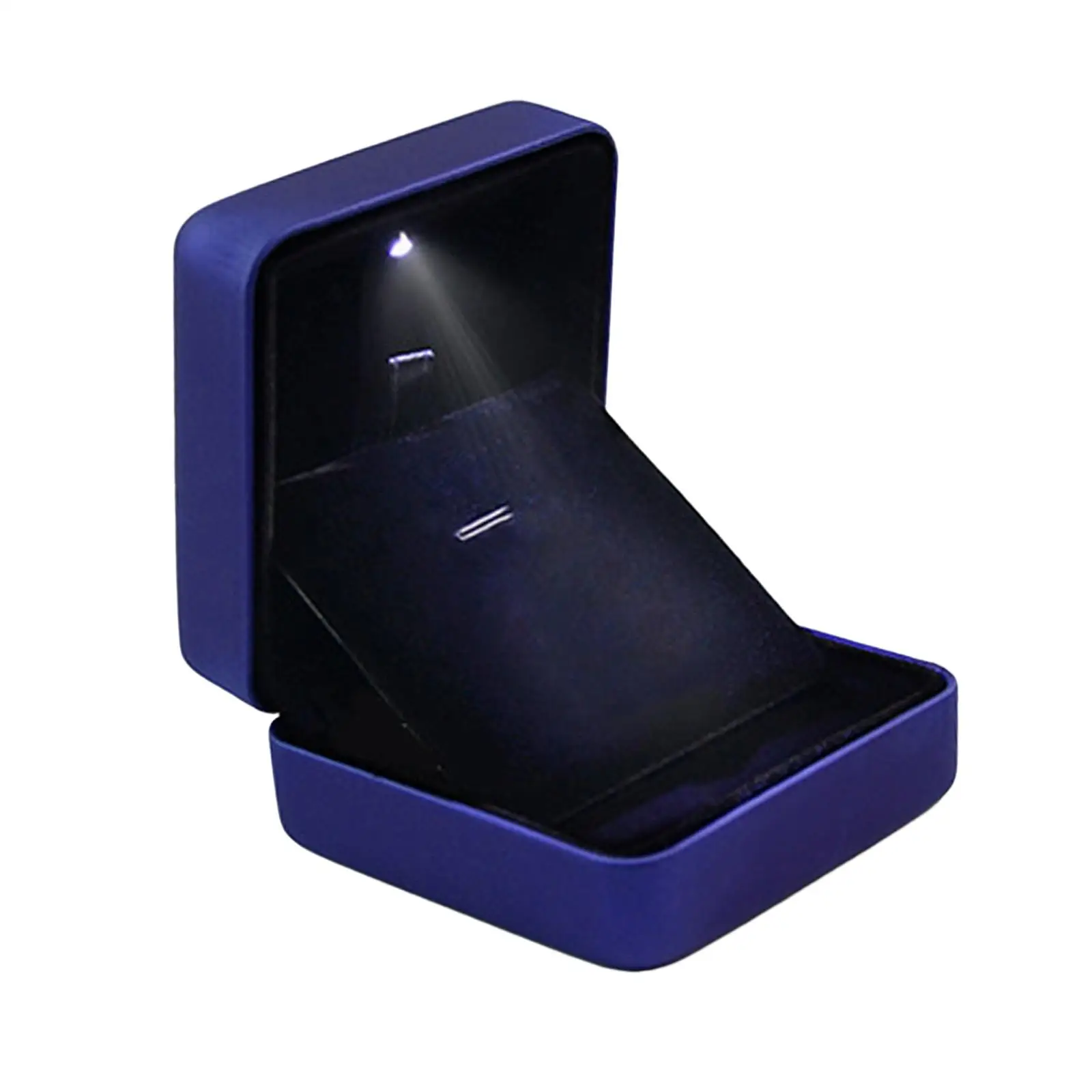 Luxury Velvet Jewelry Gift Box with Light for Pendant Necklace Display Case Square LED Organizer Storage Holder