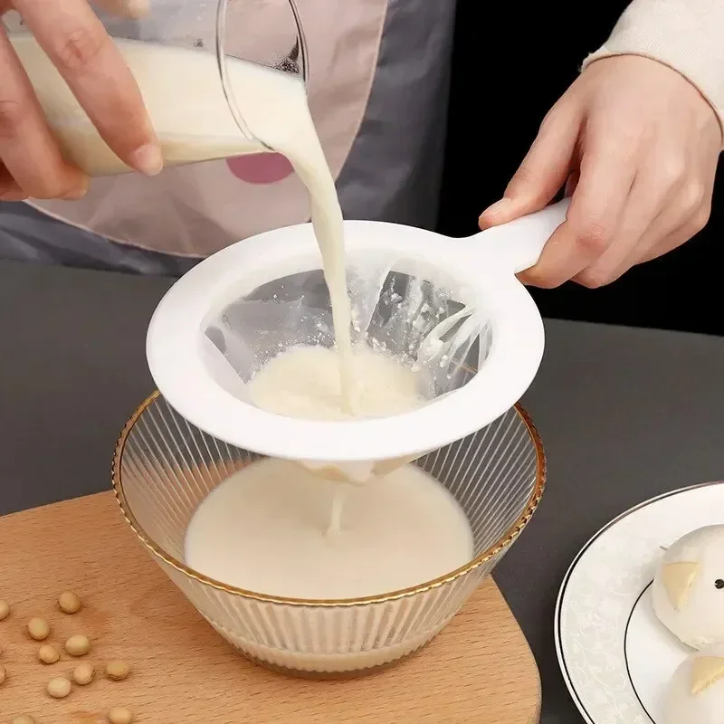 1pc 100Mesh Hand-held High Density Mesh Soy Milk Wine Filter Bag Nut Bag Tea Coffee Oil Yogurt Reusable Filter Net