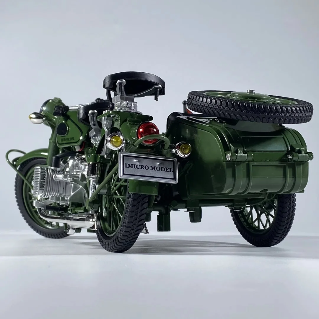 

1:10 MB825 Sidecar Мотоцикл из сплава металла, литая под давлением модель мотоцикла, магазин авто продаж, стойка регистрации, витрина, игрушки, подарки