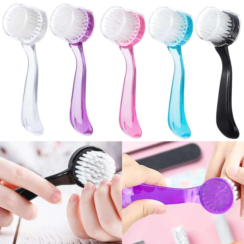 

1pcs Acrylic Nail Brush Dust Powder Round Head With Cap Nail Cleaning Brushes Professional Pedicure Manicure Care Accessories