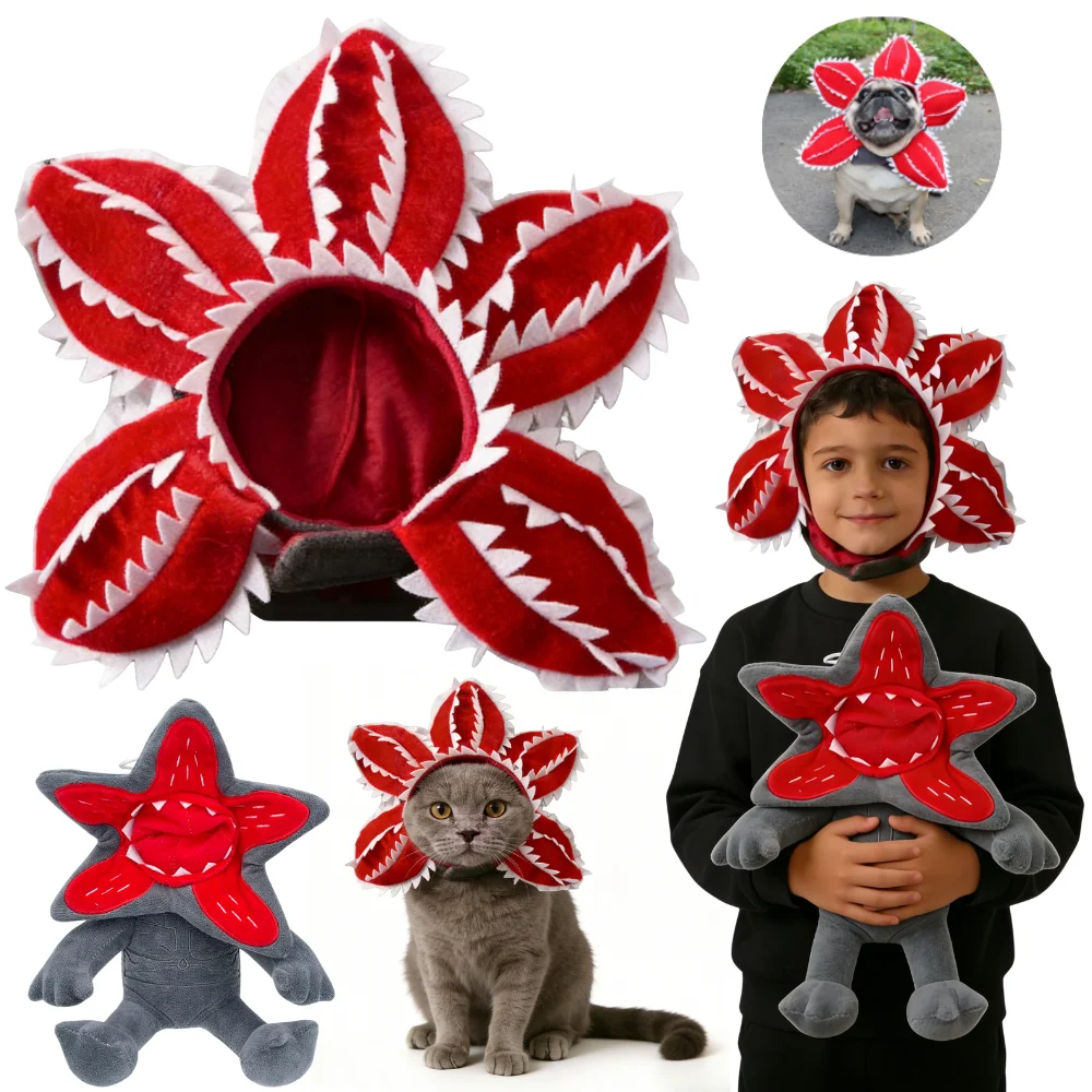 Gorro de Personajes de Dibujos Animados de Moda 2026, Disfraz de Mascota, Lindo Gorro de Dibujos Animados de Eleven Demogorgon, Accesorio de Halloween, Gorro para Niños, Regalo