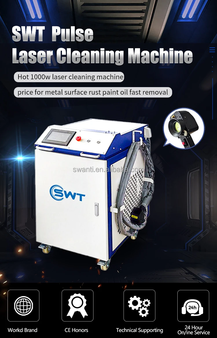 2024 Newst Fiber Continuous Car 1000W Laser Cleaning Machine Pulse Handheld 2000W 3000W Rust Removal Machine For Metal