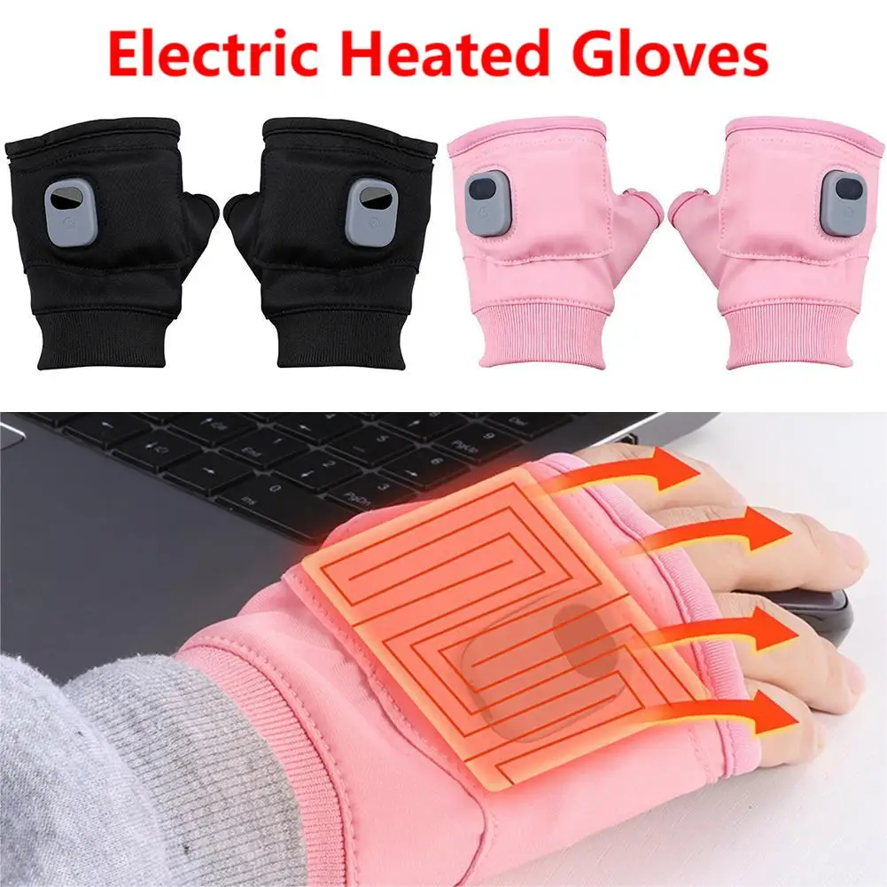 Rechargeable Heated Gloves 360 Degree Electric Heating Thermal Glove Winter Hand Warmer Gloves for Outdoor Hiking Cycling Skiing